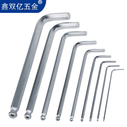 加长球头内六角扳手 4mm6mm扳手 L型短型平头六角棱6方镀镍3mm - 图1