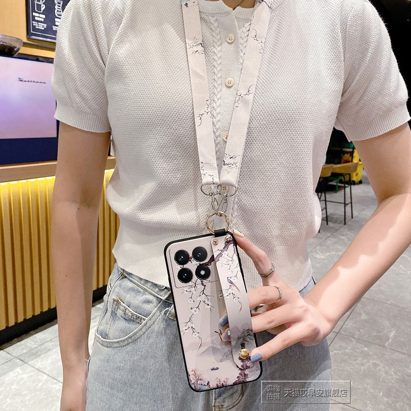 适用小米Redmi红米K70手机壳K70E保护套K90硅胶软壳Ultra腕带K80Pro至尊版斜挎背带全包防摔女款挂绳挂脖子男 - 图2