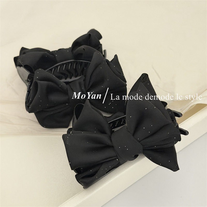 细闪缎面蝴蝶结抓夹丸子夹网红气质发夹女高马尾夹子懒人盘发神器,淘宝优惠券,粉丝福利购,淘宝优惠卷