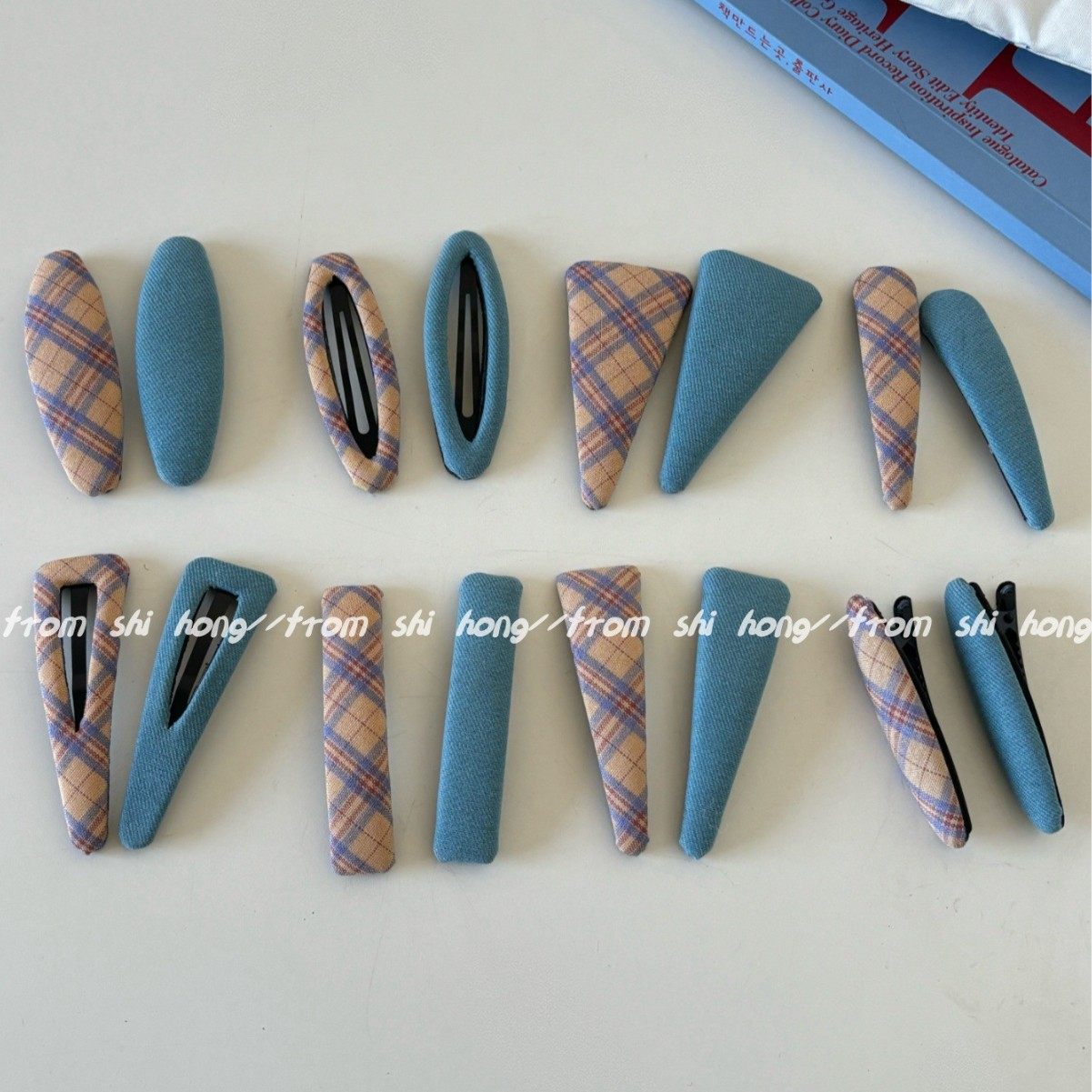 韩系早春布艺格纹BB夹侧边发夹女后脑勺高级感简约刘海夹发卡发饰,淘宝优惠券,粉丝福利购,淘宝优惠卷