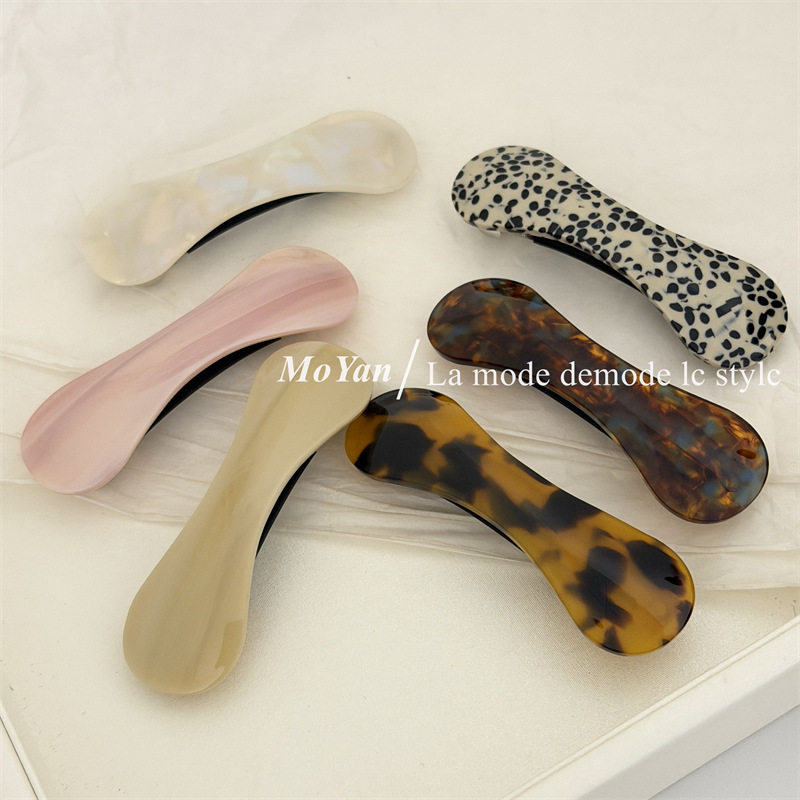 韩版时尚醋酸发夹高级感盘发弹簧夹子气质一字马尾夹后脑勺碎发卡,淘宝优惠券,粉丝福利购,淘宝优惠卷