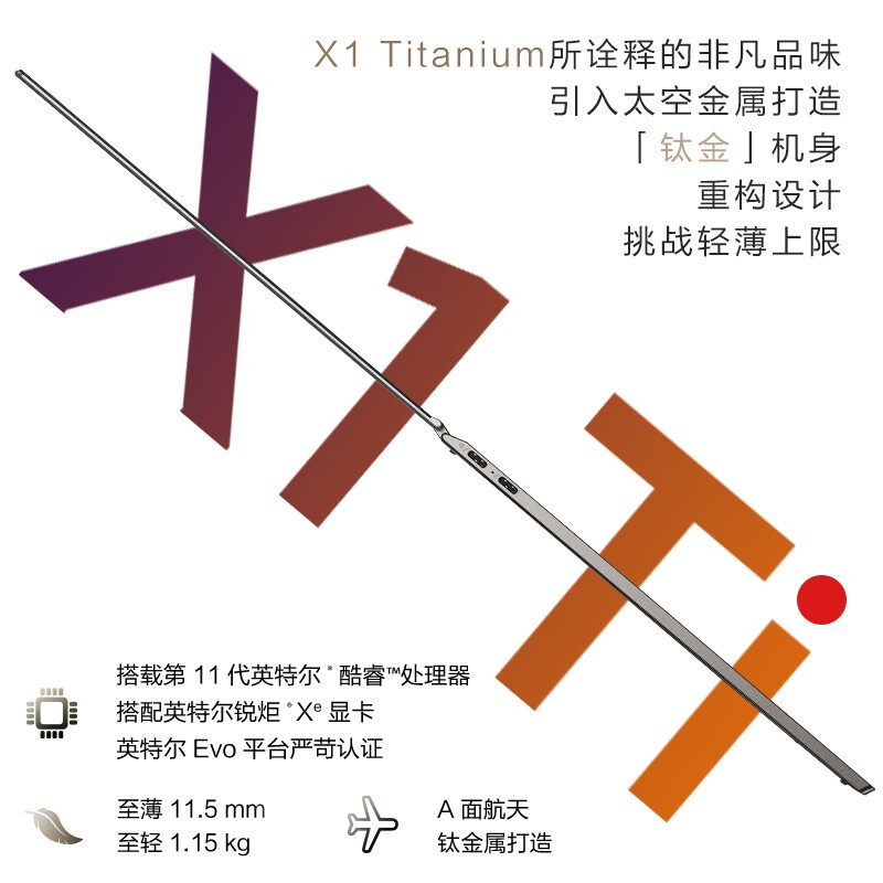 联想ThinkPad X1 Titanium 13.5英寸11代英特尔酷睿I5/I7超轻薄商务办公手提笔记本电脑触控屏 - 图2