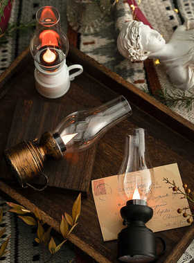 复古仿真蜡烛电子煤油灯圣诞节万圣节地摊夜市露营剧本杀小夜灯