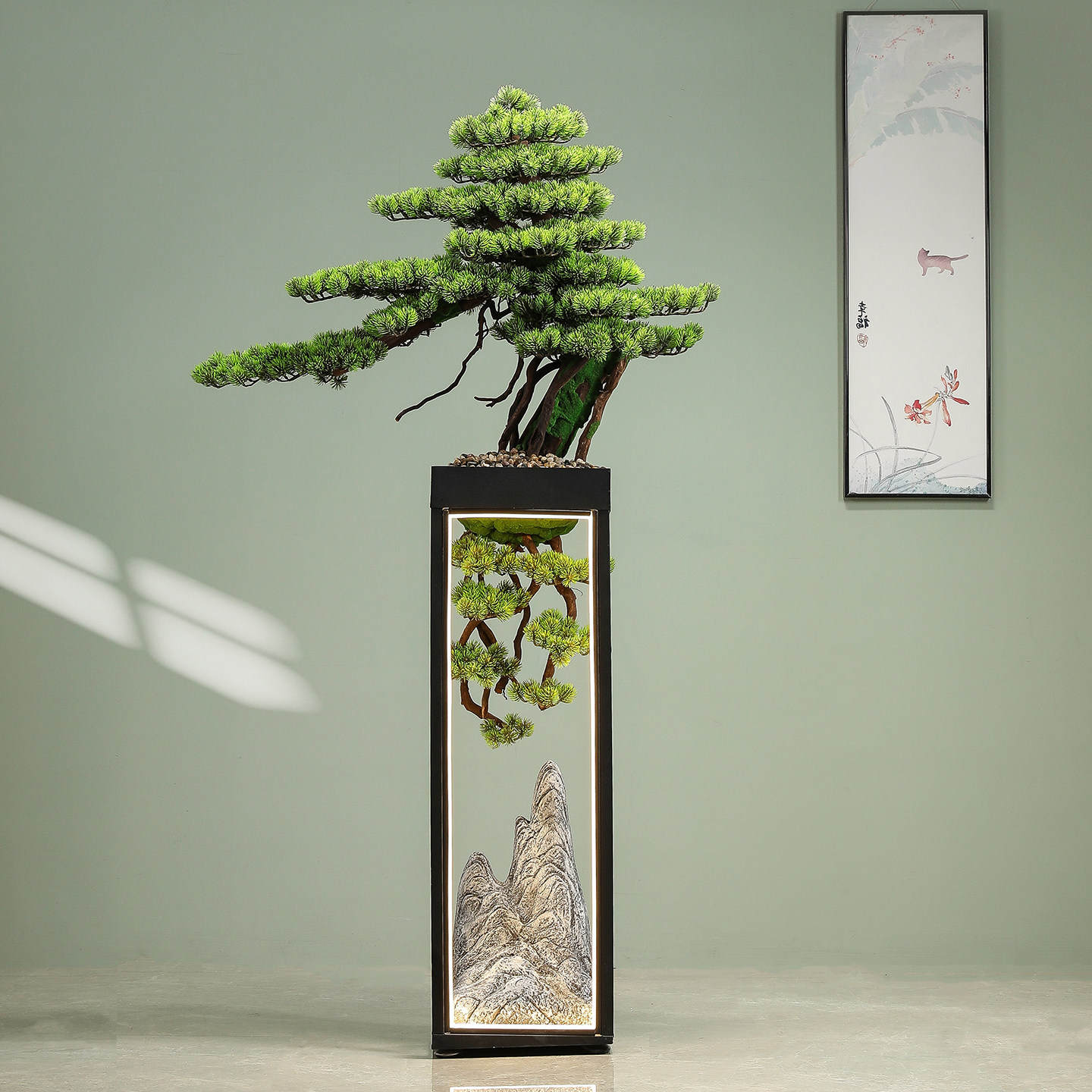 仿真迎客松假树绿植大型落地摆件茶室会所办公室客厅罗汉松装饰品,淘宝优惠券,粉丝福利购,淘宝优惠卷