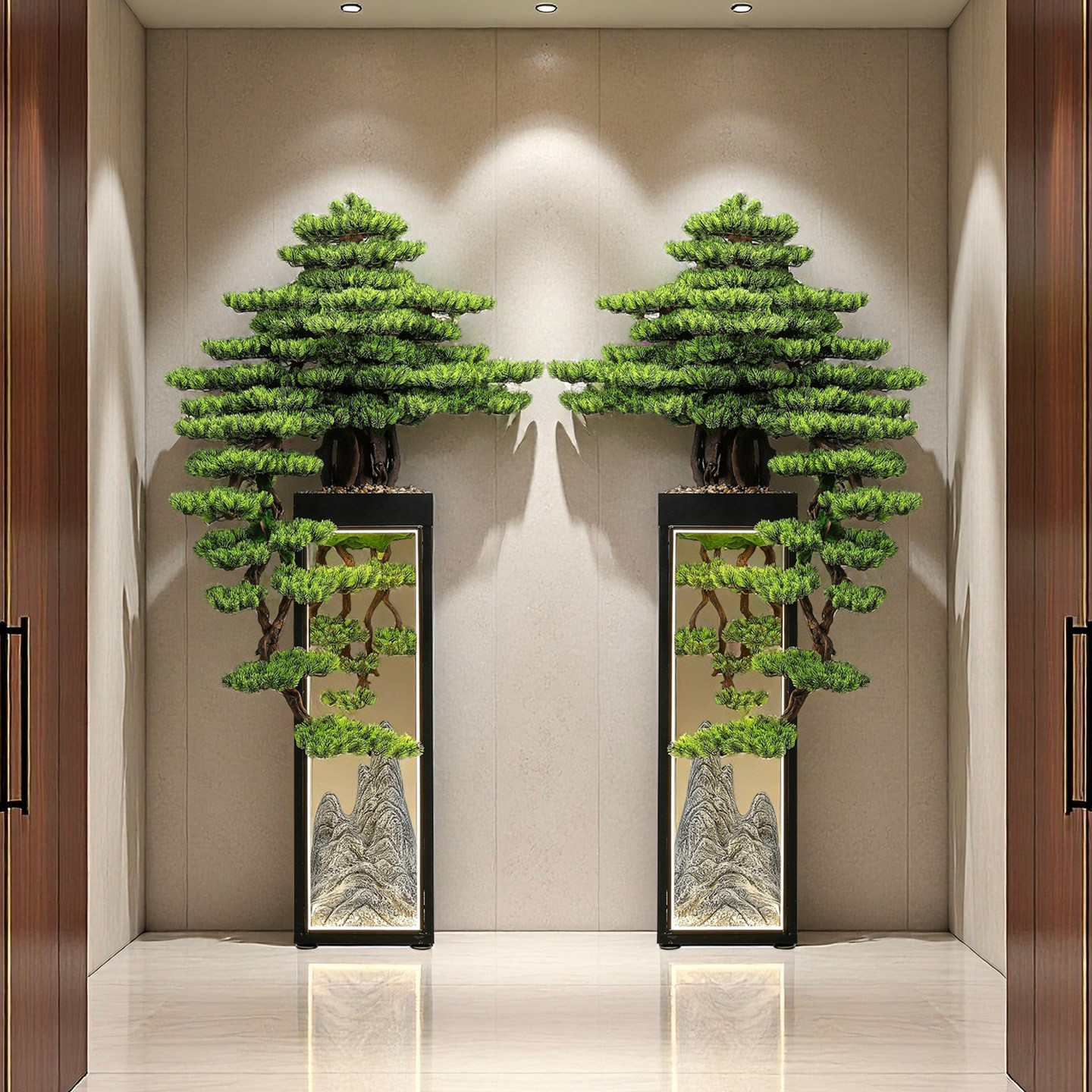 仿真迎客松假树绿植大型落地摆件茶室会所办公室客厅罗汉松装饰品,淘宝优惠券,粉丝福利购,淘宝优惠卷