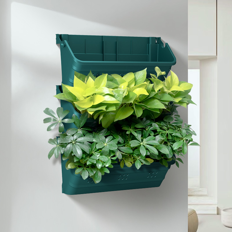 垂直绿化植物墙花盆户外立体种植槽容器壁挂工程围挡园林墙种植盒 - 图0