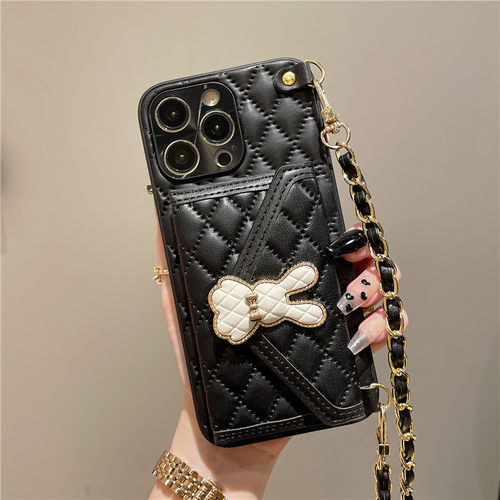 适用苹果17手机壳斜跨iphone16promax全包防摔15pro真皮14plus背带挂绳13小香风卡包保护套12网红11女Air新款 - 图3