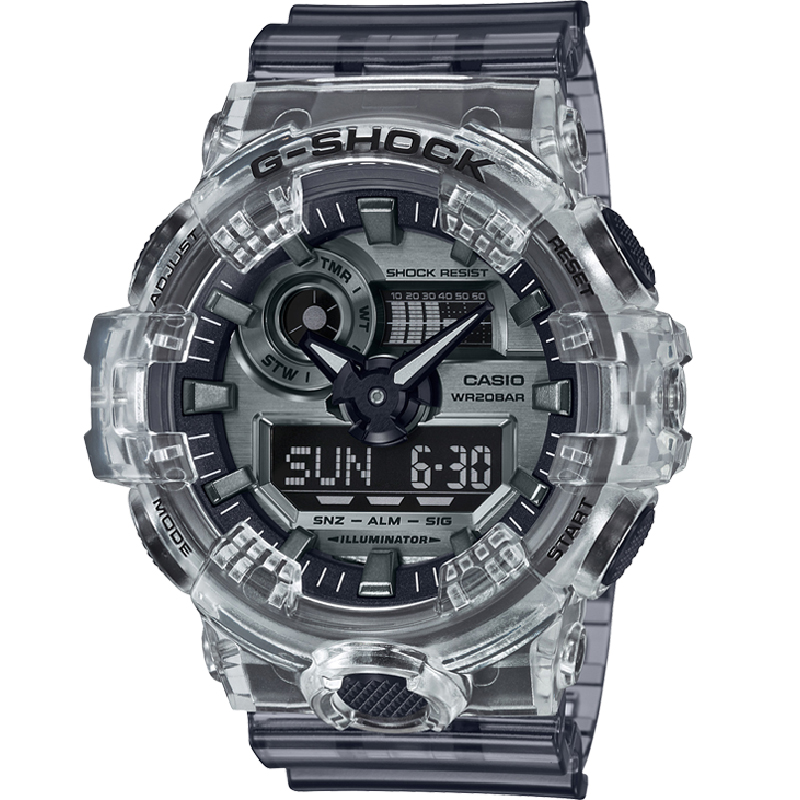 礼物卡西欧手表男透明冰韧黑武士限定gshock正品防水表GA-700SK - 图3