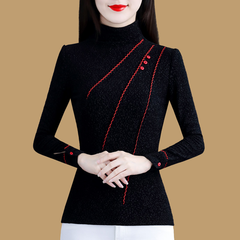 加绒加厚高领2021新款修身打底衫 讯颖T恤