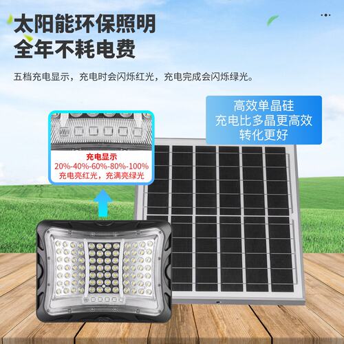雷士照明太阳能户外灯新款路灯新农村家用庭院灯超亮投光灯 - 图0