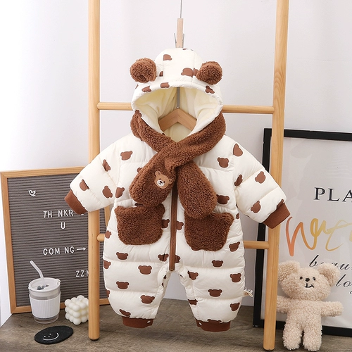 Детский комбинезон, пуховик, стеганый комплект, демисезонное зимнее термобелье для младенца для выхода на улицу