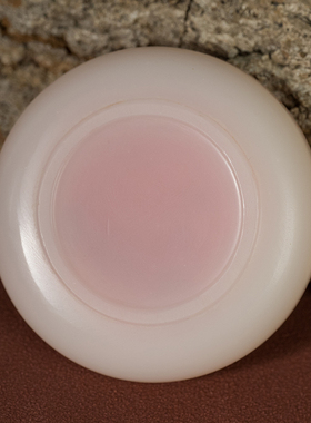 清代 和田玉素工印泥盒古玩古董瓷器收藏天然玉雕盖盒摆件51.6g