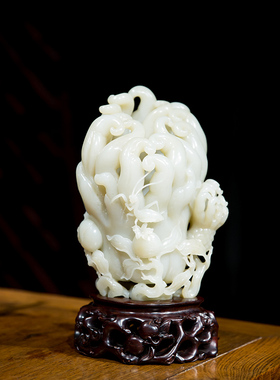 和田玉籽料新疆纯天然祝福摆件