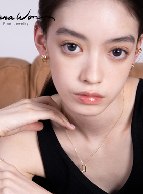 Wanawon项链14K金钻石女镂空