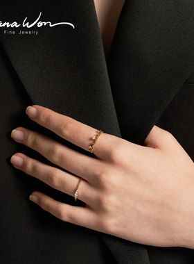 女皇冠钻石戒指纯10K金