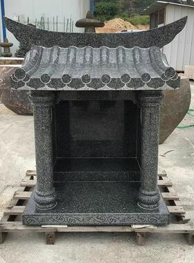 石雕土地庙房子户外石头庙山神庙财神庙庭院寺院供奉神龛家用摆件