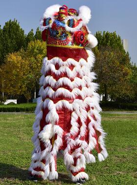 单人舞狮道具白色醒狮羊毛舞狮佛山舞狮狮头成人标准3号全套南狮