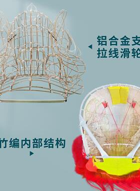 龙之音非遗竹编醒狮道具广东舞狮羊毛学生狮头灯光夜光南狮子全套
