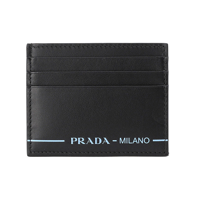 prada男包黑色牛皮卡片夹零钱包 奢批海外钱包