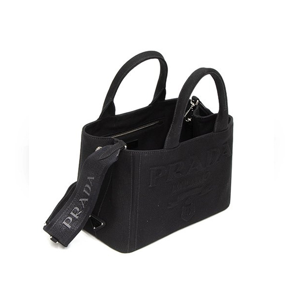 prada女士黑色经典品牌logo手提包 奢批海外女士包袋
