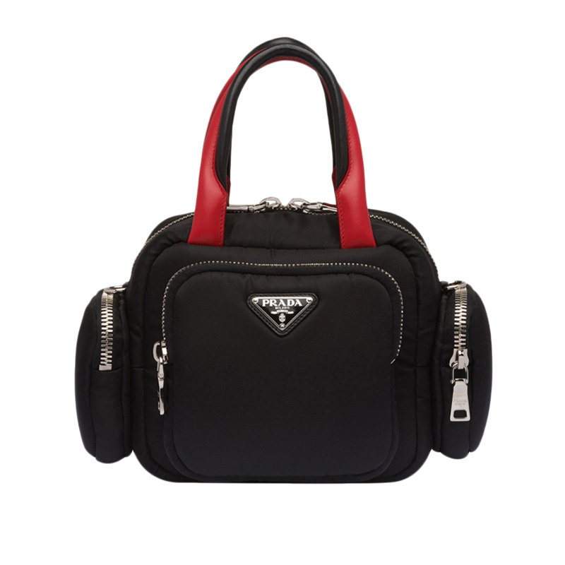 prada/普拉达女士黑色logo手提包 奢批海外女士包袋