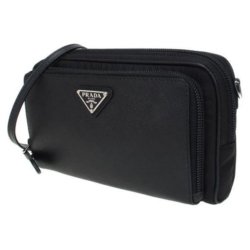 prada /普拉达女士黑色质感斜挎包 奢批海外女士包袋