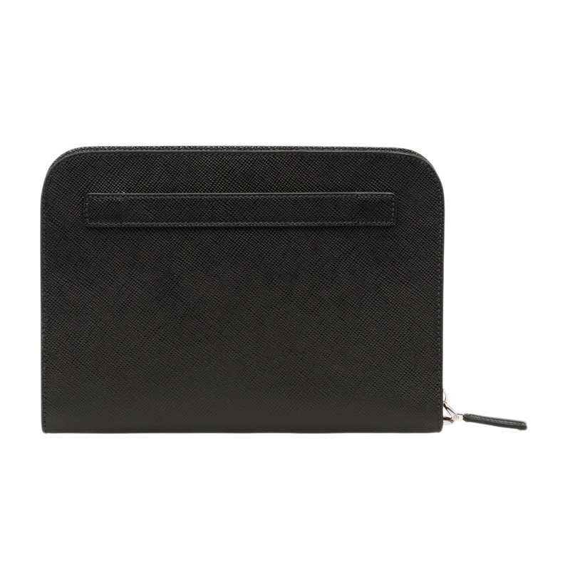 prada /普拉达黑色牛皮经典男包 奢批海外钱包