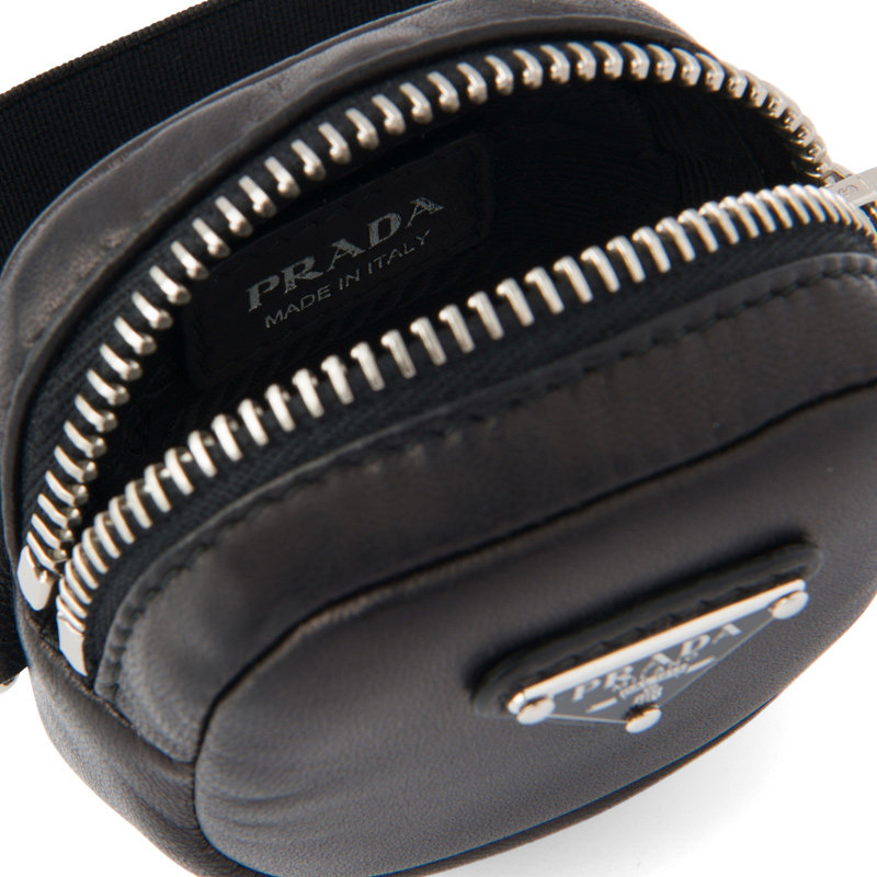 prada /普拉达女士黑色皮革手拿包 奢批海外女士包袋