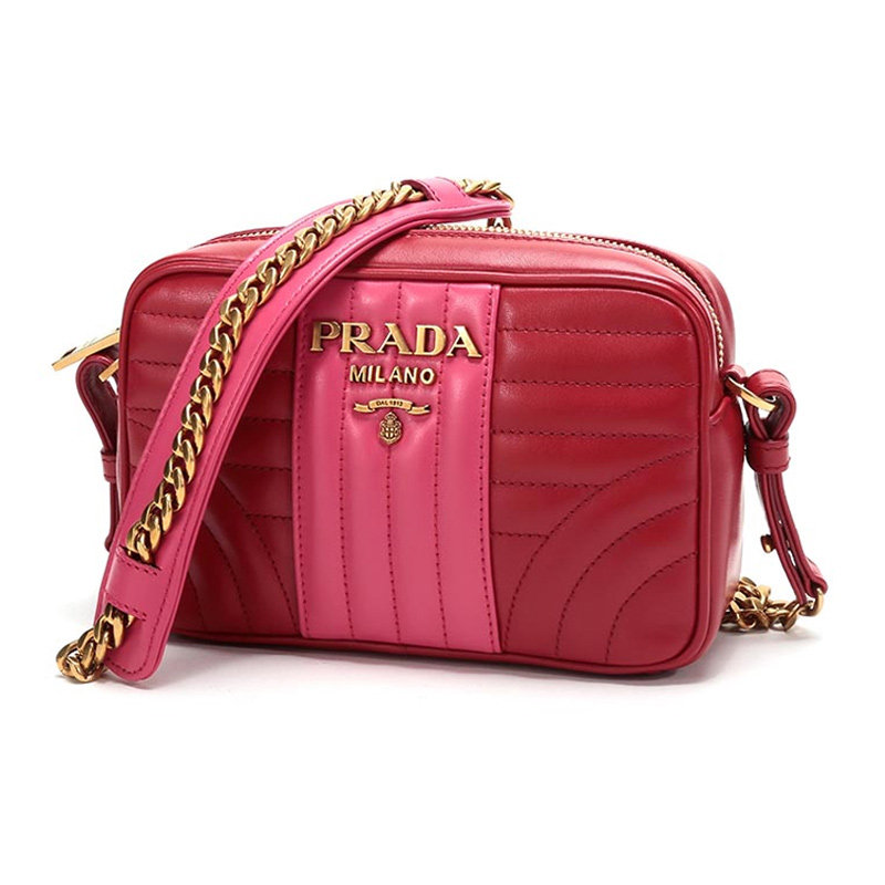 prada /普拉达女士红色金属单肩包 奢批海外女士包袋