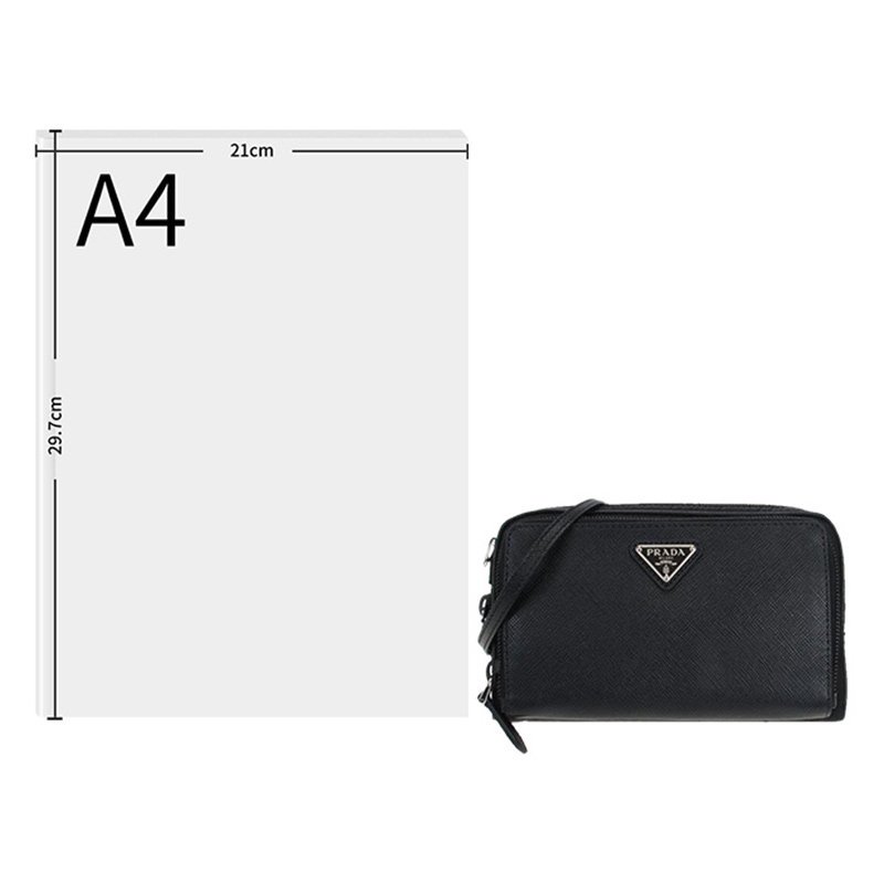 prada /普拉达女士黑色质感斜挎包 奢批海外女士包袋