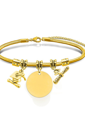 不锈钢手链欧美蛇骨手链多配件空白材料节日礼物钛钢手链