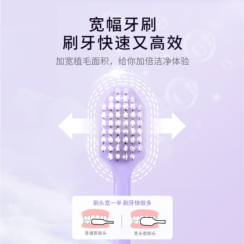 晨洁牙刷软毛宽头成人家庭装细毛小头超软家用情侣组合装口腔清洁
