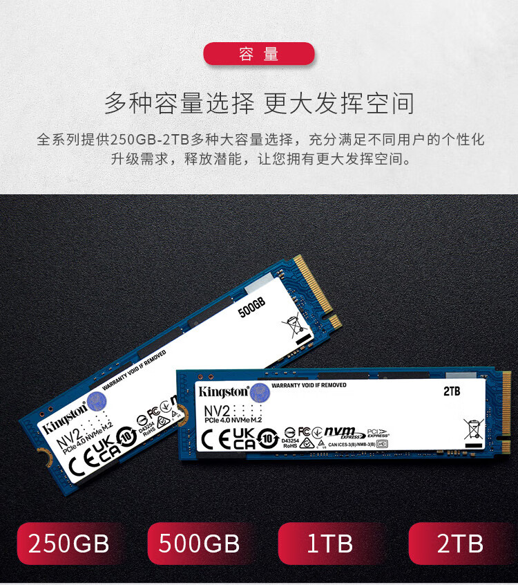 金士顿(Kingston) 1TB SSD固态硬盘 M.2接口NVMe协议 PCIe 4.0*4 - 图0