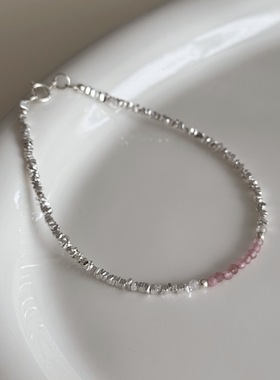 天然紫水晶碎银子手链女款