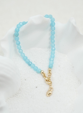 JINYU天然海蓝宝招财清冷手链