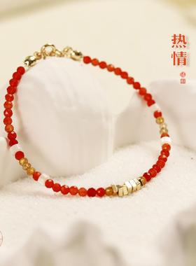 JINYU天然红玛瑙手链女