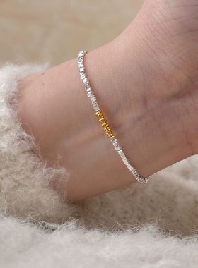 S925纯银碎银子手链女