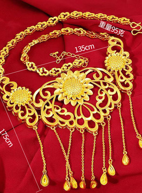 金店橱窗展示孔雀凤凰项链礼盒套装道具真黄金不掉色金店同款婚庆