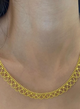 镂空蕾丝项链古法沙金