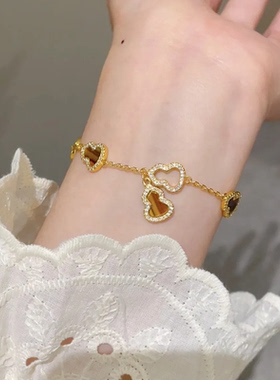 虎眼石葫芦手链古法沙金手串