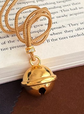 机器猫铃铛项链古法沙金