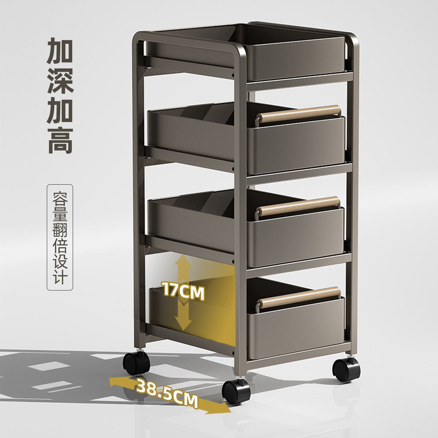 厨房菜篮子置物架多层落地台面家用水果蔬菜多功能收纳推车 - 图3