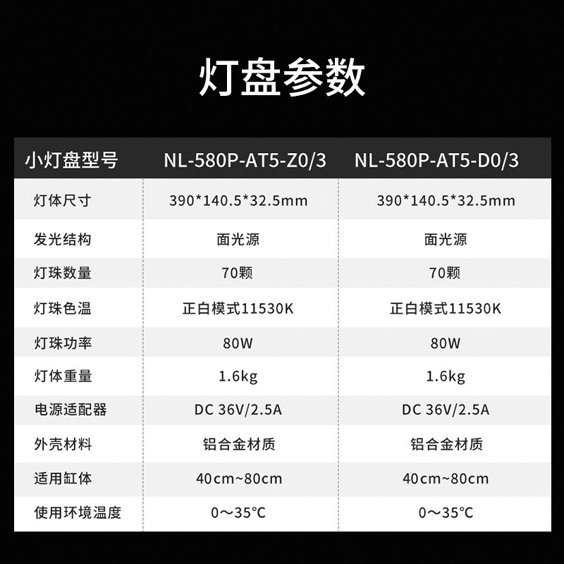 尼特利at5水草灯580P小灯盘智能开关led全光谱专业级水族鱼缸灯-图2