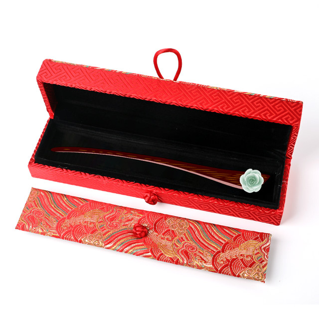 Hairpin box storage box peach wood hairpin gift box empty box gift box box packaging box hairpin box gift box necklace box