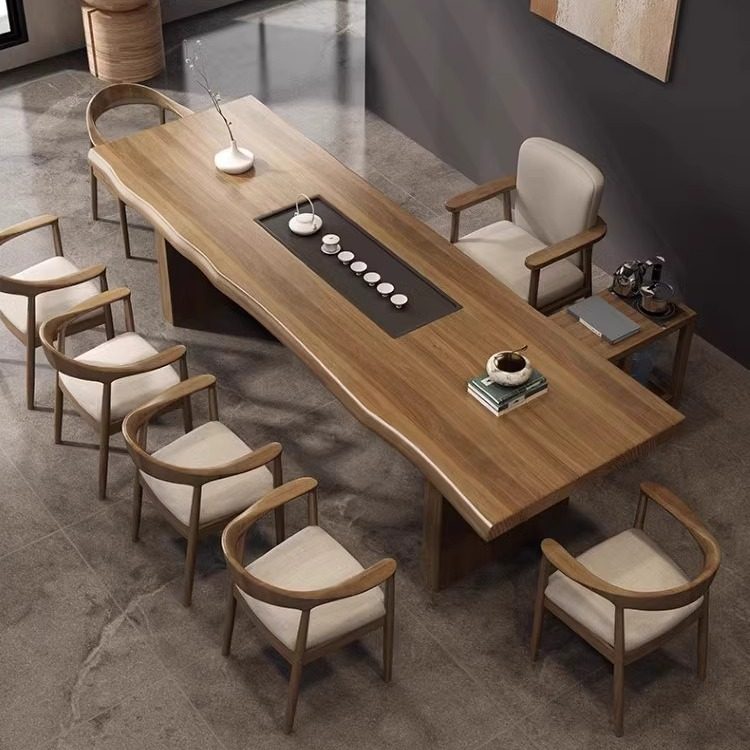 实木茶桌茶台一体泡茶桌椅组合现代简约办公室新中式茶台大板茶桌,淘宝优惠券,粉丝福利购,淘宝优惠卷