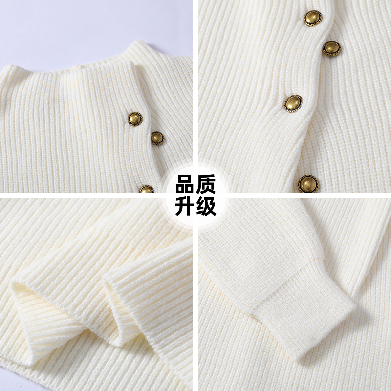 查尔斯桃心半高领印花毛衣男士冬季2025新款保暖休闲针织衫上衣女 - 图2