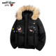 Charles Heart Dachshund Printed Cotton Coat with Fur Collar for Men and Women Winter New Loose Casual Couple Coat Cotton Clothes Charles Heart Dachshund Printed Cotton Coat with Fur Collar for Men and Women Winter New Loose Casual Couple Coat Cotton Clothes