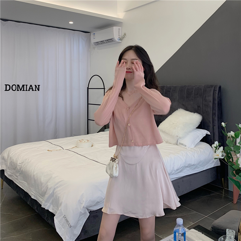 2020新款冰丝薄外套短款小开衫裙子 chuntu春图毛针织衫