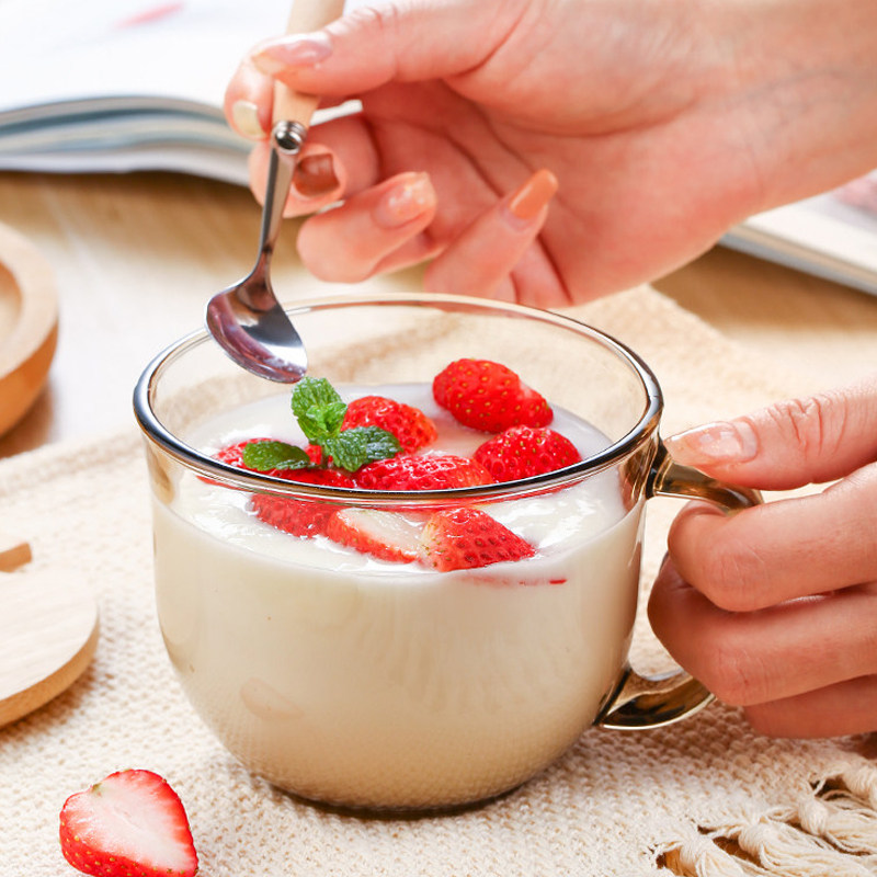 考拉海购茶色玻璃杯子燕麦早餐杯2个装 热品库 性价比省钱购