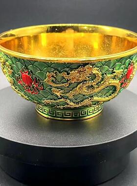 仿古大清乾隆年制家居摆件双龙碗